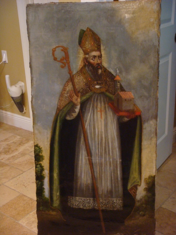 Spanish/Peruvian portrayal of St. Augustine cleaned